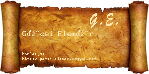 Gácsi Elemér névjegykártya